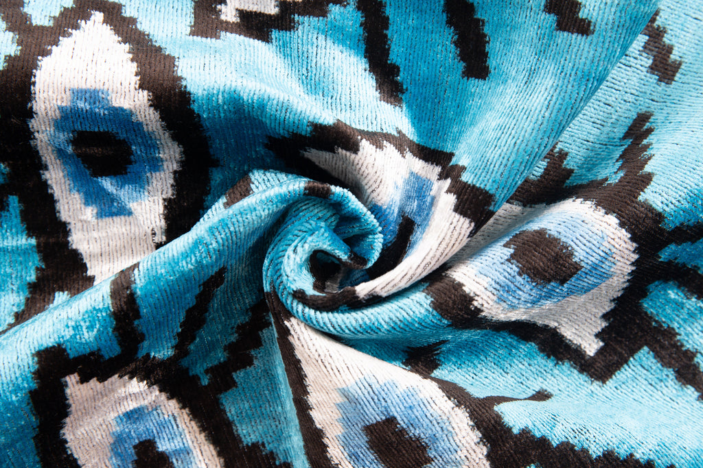 Canvello Handmade Velvet Evil Eye Pillow – 16x24 Luxury Decorative Throw Cushion for Home Decor – Feather Down Insert, Vegetable-Dyed, Vibrant Blue Accent-1