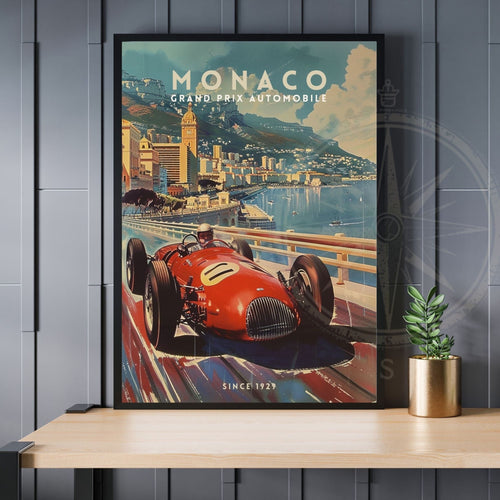 Impression Monaco Grand prix | Impression voiture vintage | Affiche Monaco | Affiche Grand prix Monaco-0